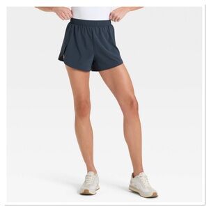 All In Motion Women's 3” High-Rise Laser Cut Navy Shorts
